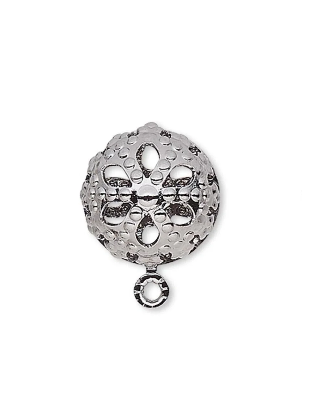 Lacy Gunmetal Black Plated Domed 10mm Filigree Stud Post Earring Findings 10 pcs